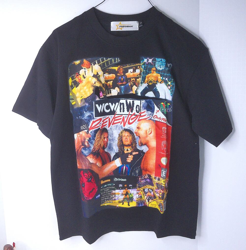 Throback Wrestling WCW N Wo Revenge All Over Front Back Graphic Shirt Size Small